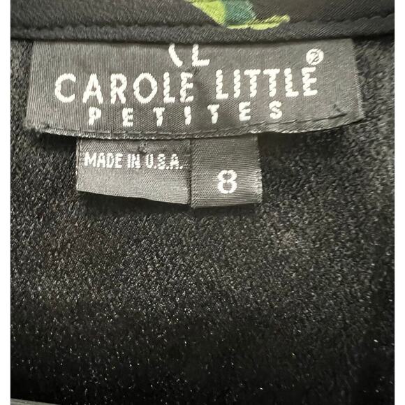 CAROLE LITTLE black cherry print made in USA vintage button front vest sz 8P - Picture 3 of 7